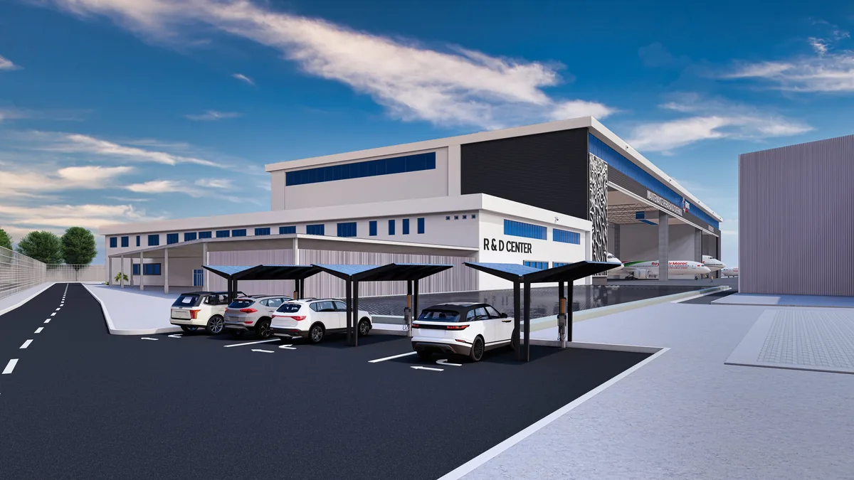 GENAS Aviation hangar with commercial aircraft