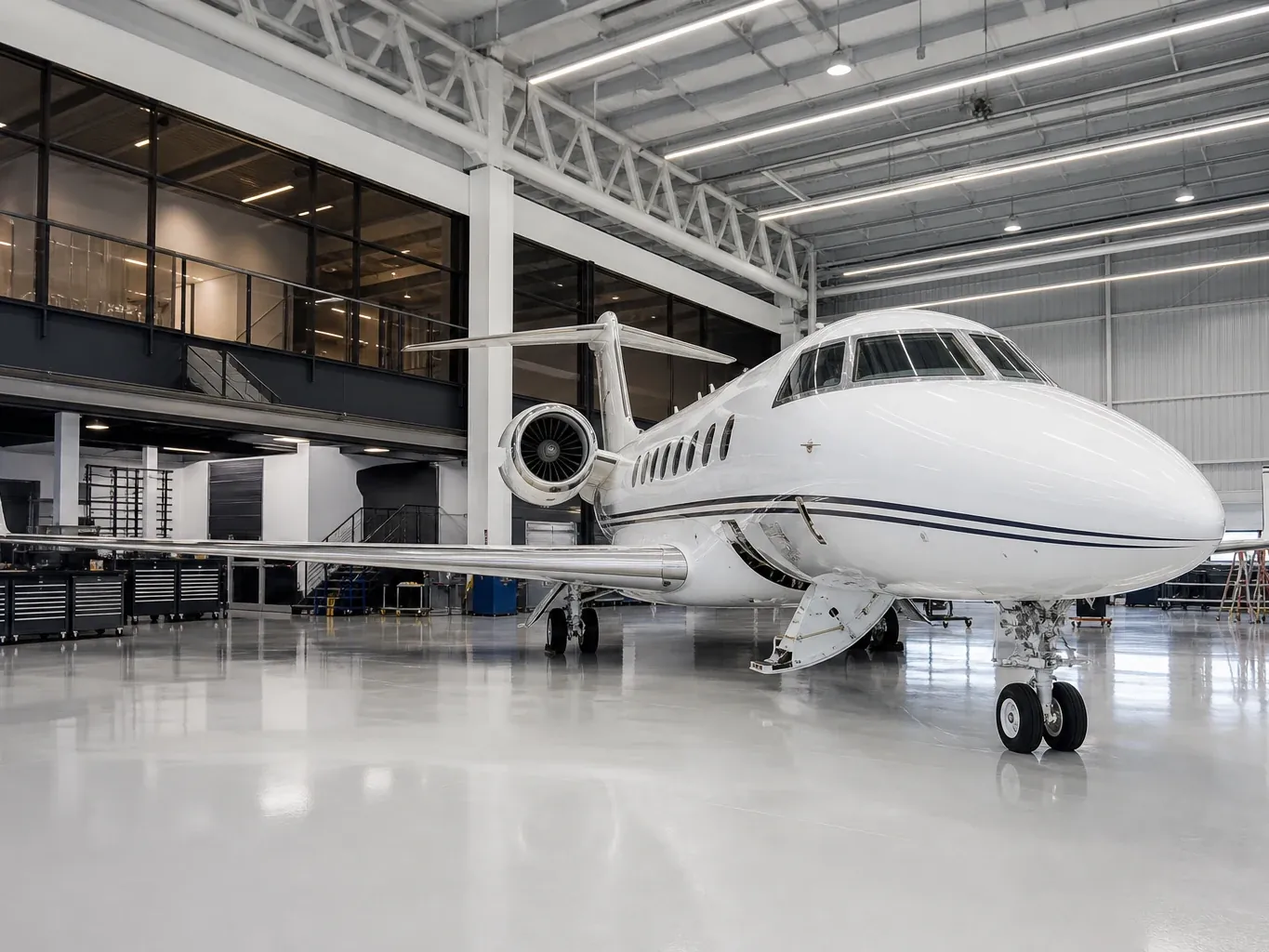 Business jet maintenance and executive aviation facility