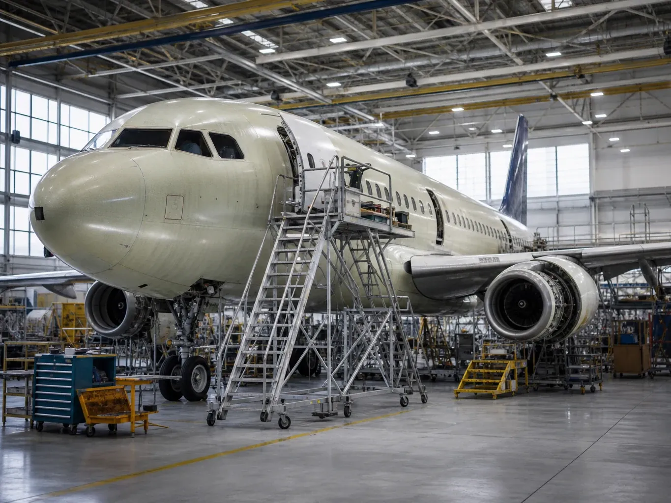 Aircraft refurbishing and structural transformation hangar